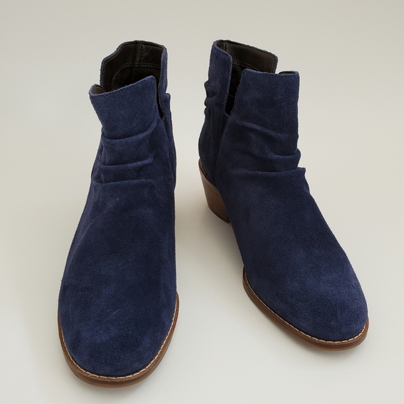 Cole Haan Blue Suede Slouch Alayna Ankle Boots - Picture 3 of 10